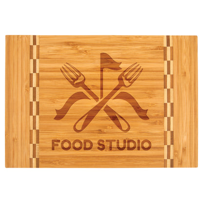 Bamboo Cutting Board with Butcher Block Ends – item GFT470