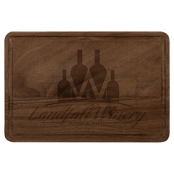 9" x 6" Walnut Cutting Board with Drip Ring – item GFT491