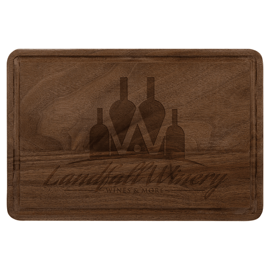 9" x 6" Walnut Cutting Board with Drip Ring – item GFT491