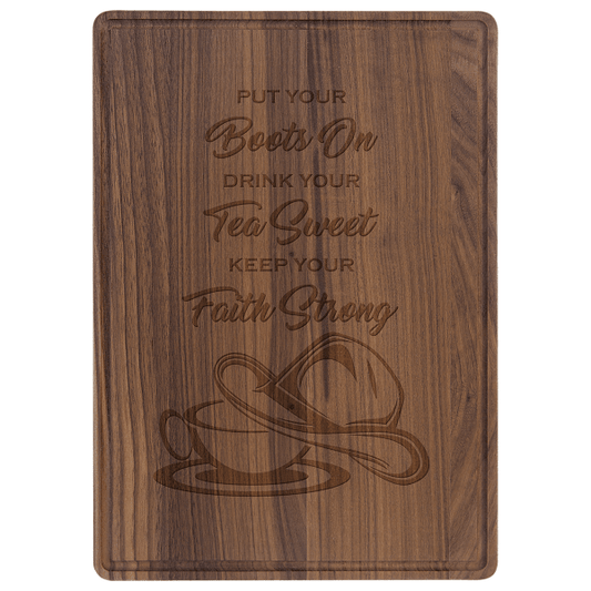 13.75" x 9.75" Walnut Cutting Board with Drip Ring – item GFT493