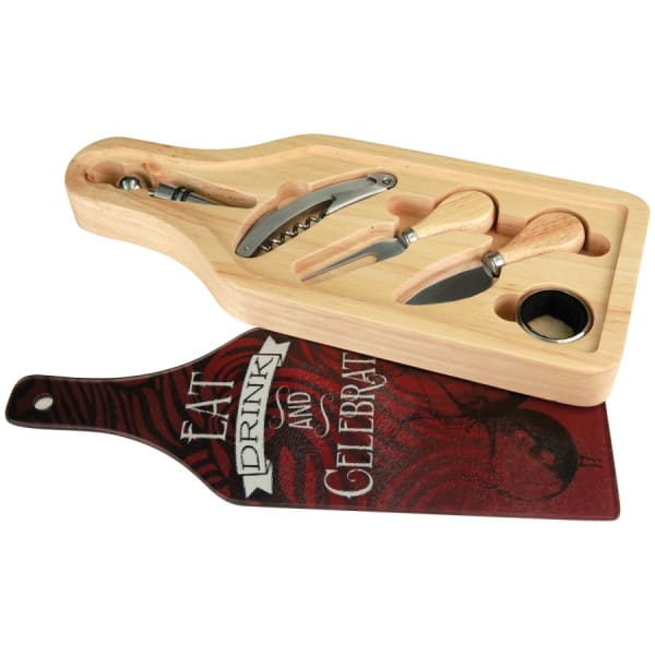 13.5" x 5.5" Wine and Cheese 6-Piece Set – item GFT515