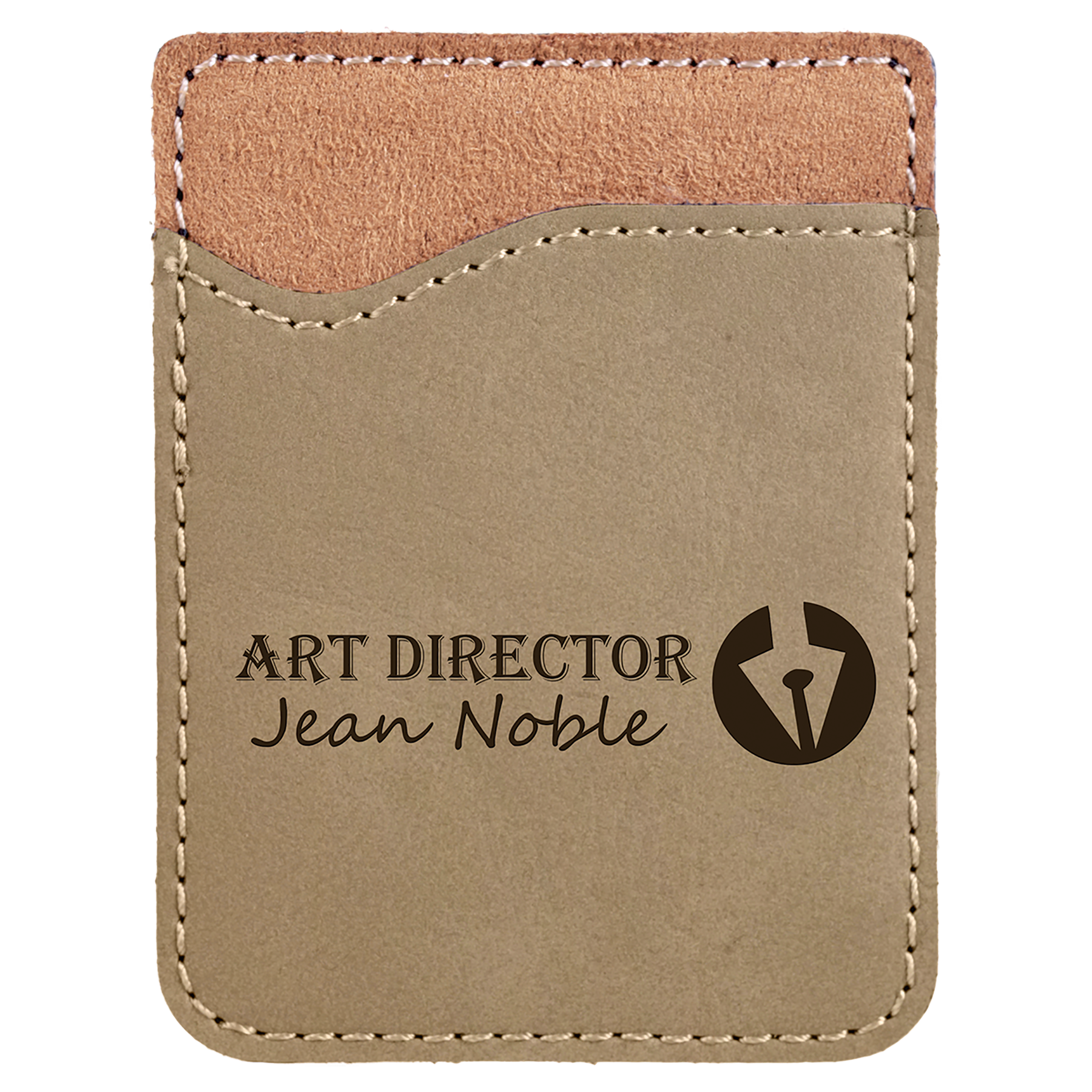 2.375" x 3.125" Light Brown Leatherette Phone Wallet – item GFT520