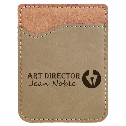 2.375" x 3.125" Light Brown Leatherette Phone Wallet – item GFT520