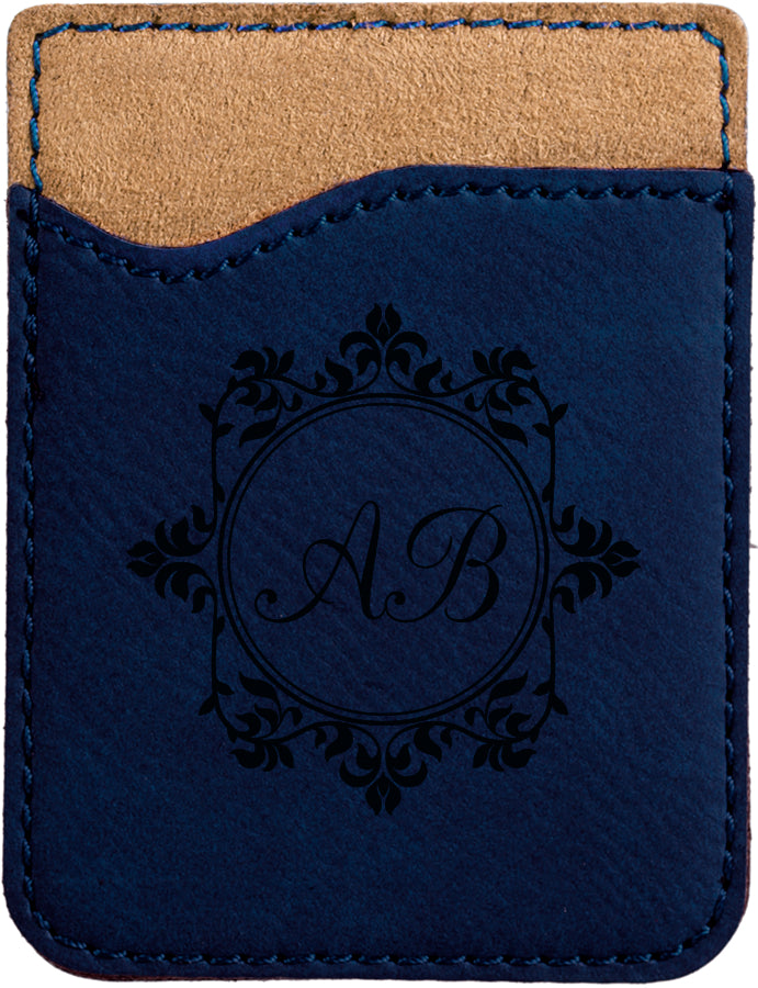 2.375" x 3.125" Blue/Black Leatherette Phone Wallet – item GFT525 image 2