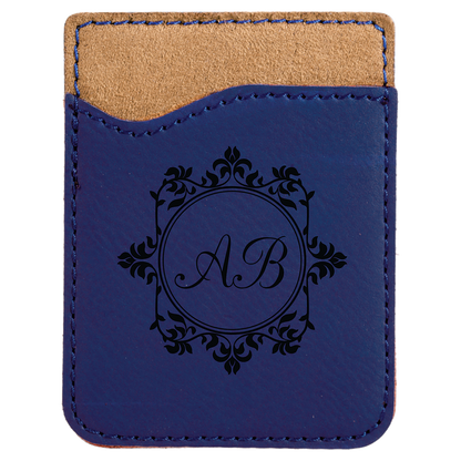2.375" x 3.125" Blue/Black Leatherette Phone Wallet – item GFT525