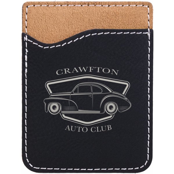 2.375" x 3.125" Black/Silver Leatherette Phone Wallet – item GFT528 image 4