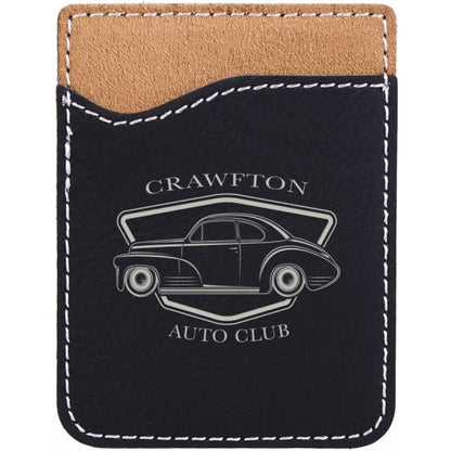 2.375" x 3.125" Black/Silver Leatherette Phone Wallet – item GFT528 image 4