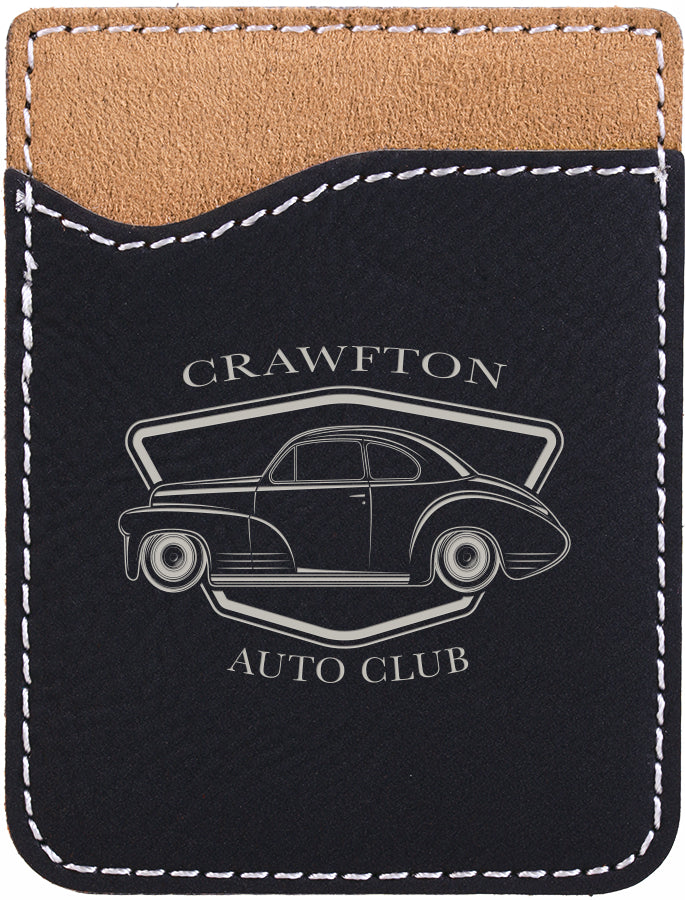 2.375" x 3.125" Black/Silver Leatherette Phone Wallet – item GFT528 image 2