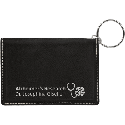 4.25" x 3" Black/Silver Leatherette Keychain ID Holder – item GFT603 image 3