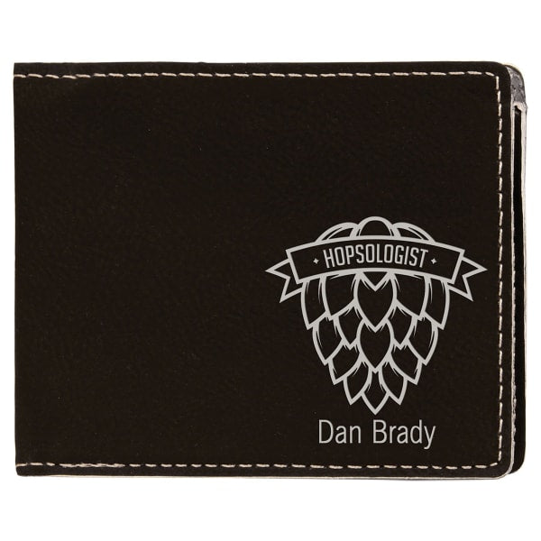 4.5" x 3.5" Black/Silver Leatherette Wallet – item GFT607 image 4