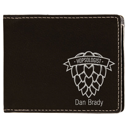 4.5" x 3.5" Black/Silver Leatherette Wallet – item GFT607 image 2