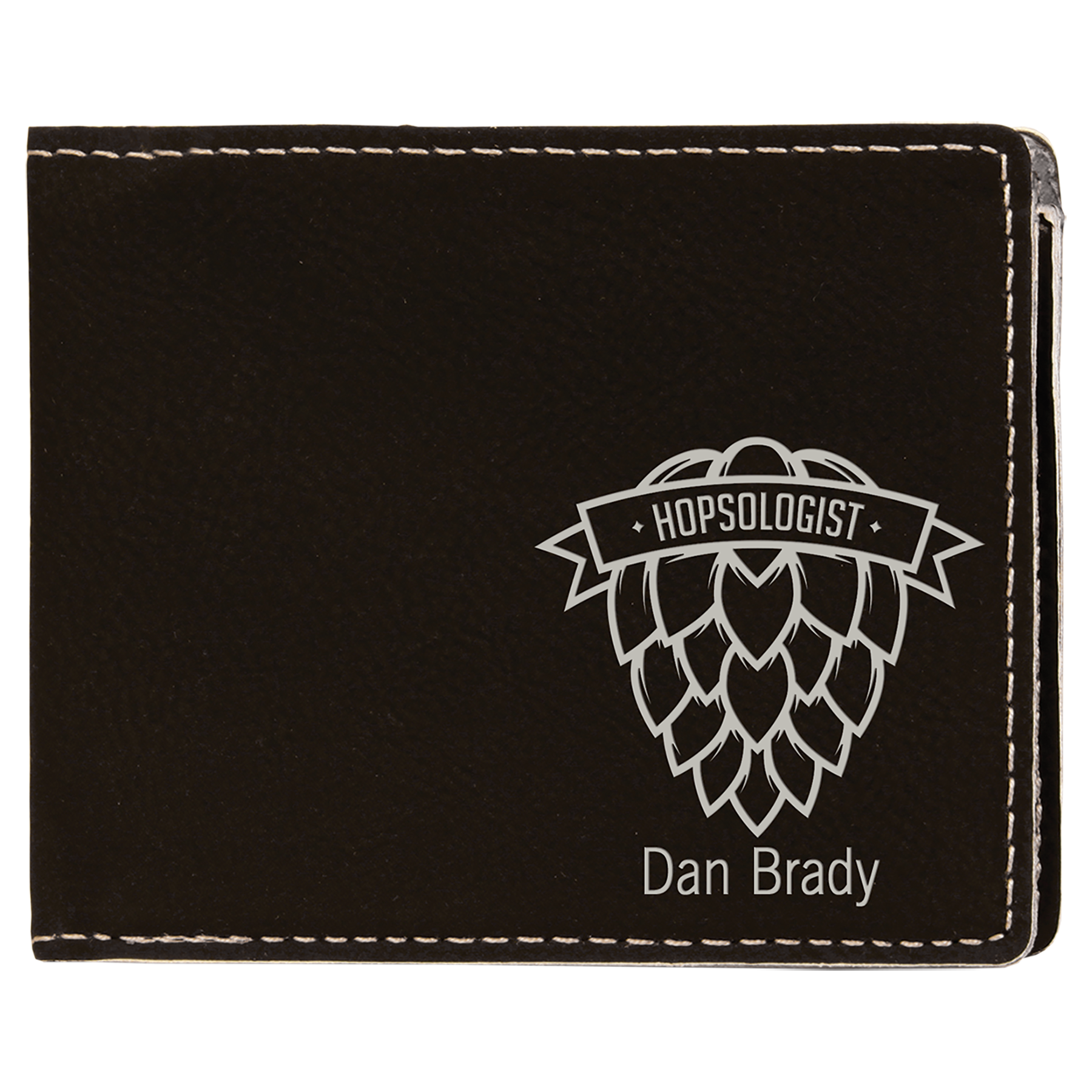 4.5" x 3.5" Black/Silver Leatherette Wallet – item GFT607