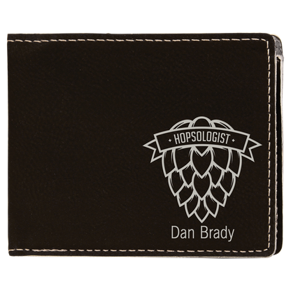 4.5" x 3.5" Black/Silver Leatherette Wallet – item GFT607