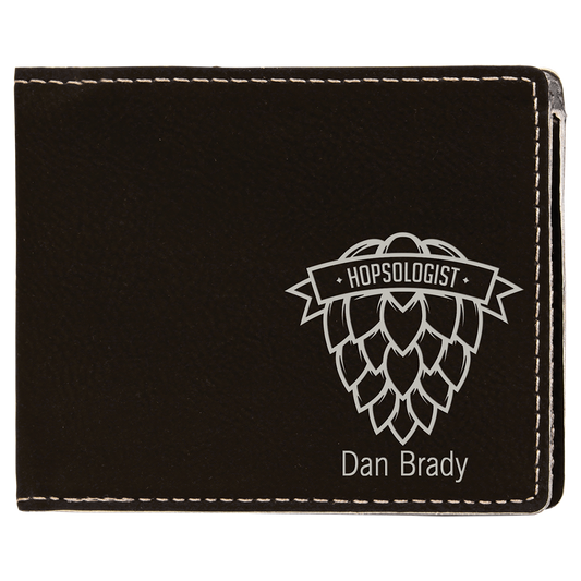 4.5" x 3.5" Black/Silver Leatherette Wallet – item GFT607