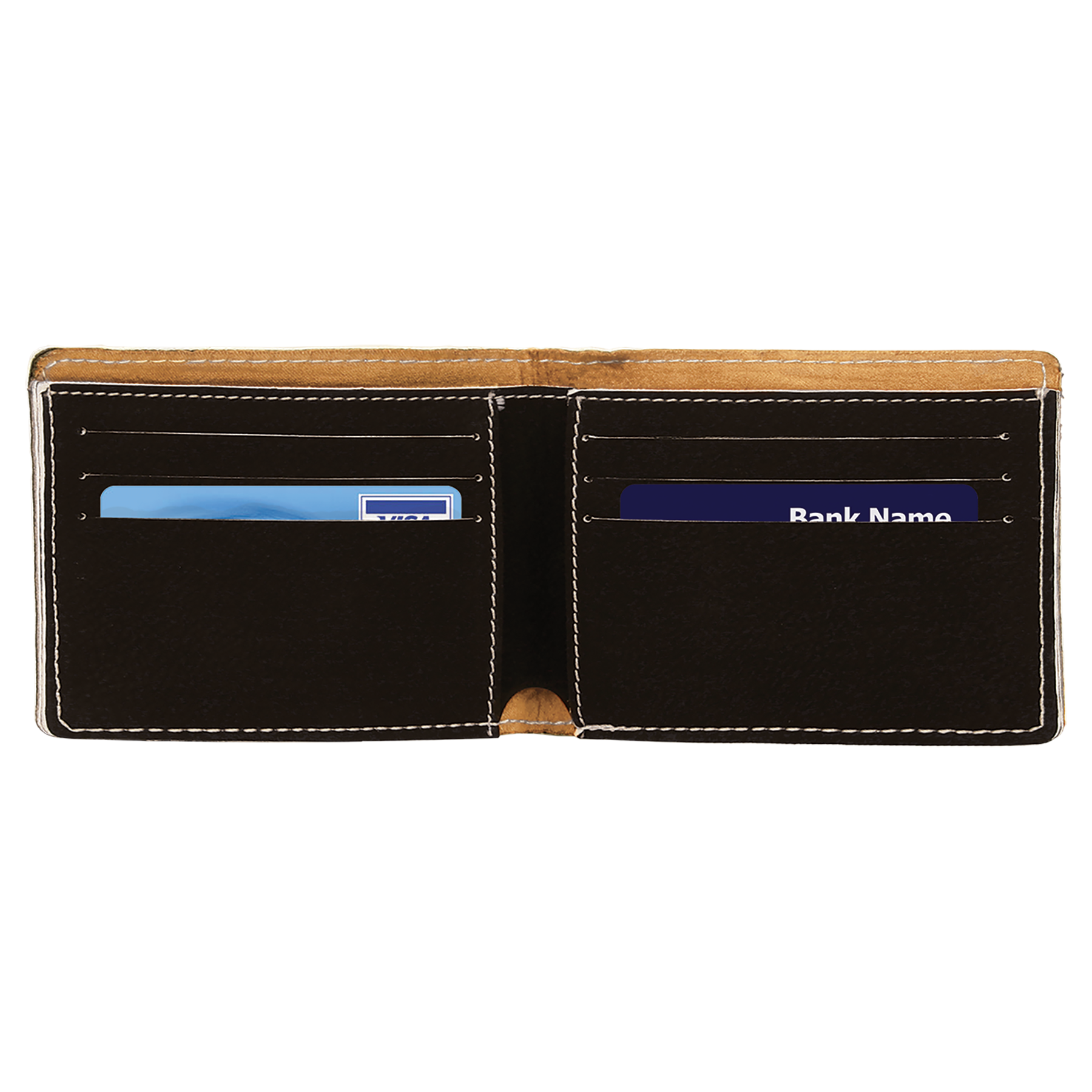 4.5" x 3.5" Black/Silver Leatherette Wallet – item GFT607 image 3