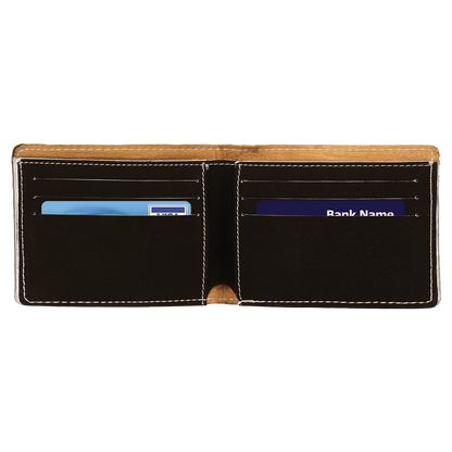 4.5" x 3.5" Black/Silver Leatherette Wallet – item GFT607 image 3