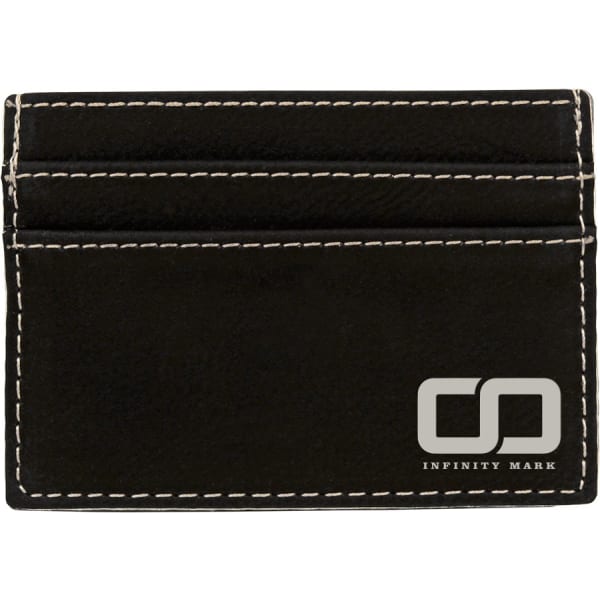4" x 2.75" Black/Silver Leatherette Wallet – item GFT608 image 3