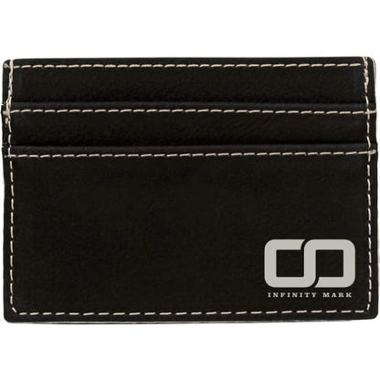 4" x 2.75" Black/Silver Leatherette Wallet – item GFT608 image 3