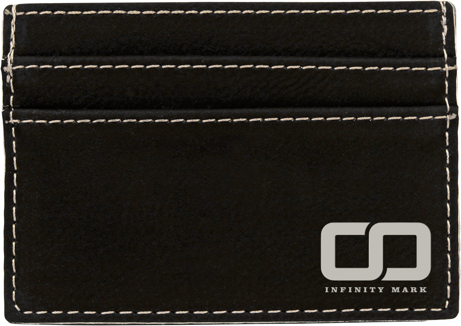 4" x 2.75" Black/Silver Leatherette Wallet – item GFT608 image 2