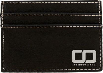 4" x 2.75" Black/Silver Leatherette Wallet – item GFT608 image 2