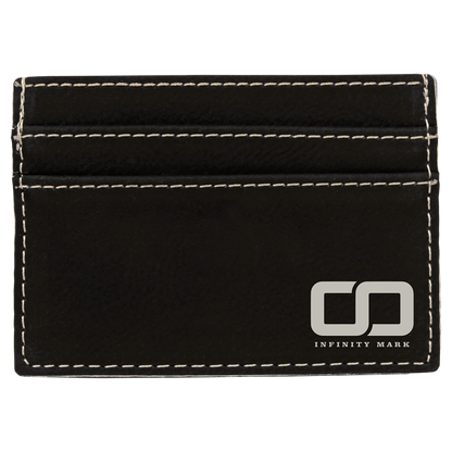 4" x 2.75" Black/Silver Leatherette Wallet – item GFT608