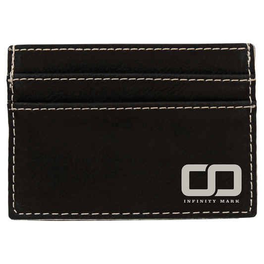 4" x 2.75" Black/Silver Leatherette Wallet – item GFT608