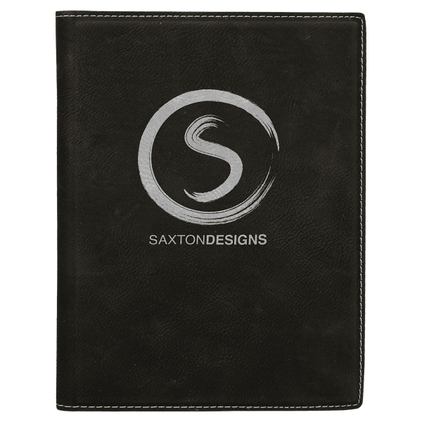 7" x 9" Black/Silver Leatherette Small Portfolio – item GFT613 image 6