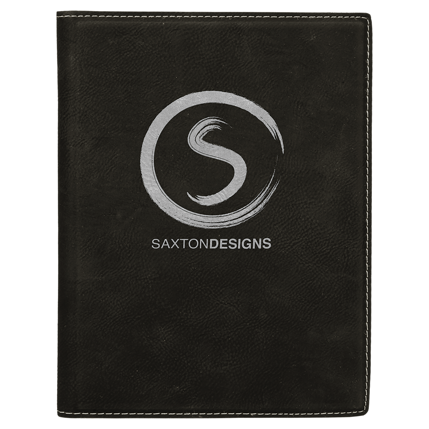 7" x 9" Black/Silver Leatherette Small Portfolio – item GFT613 image 2