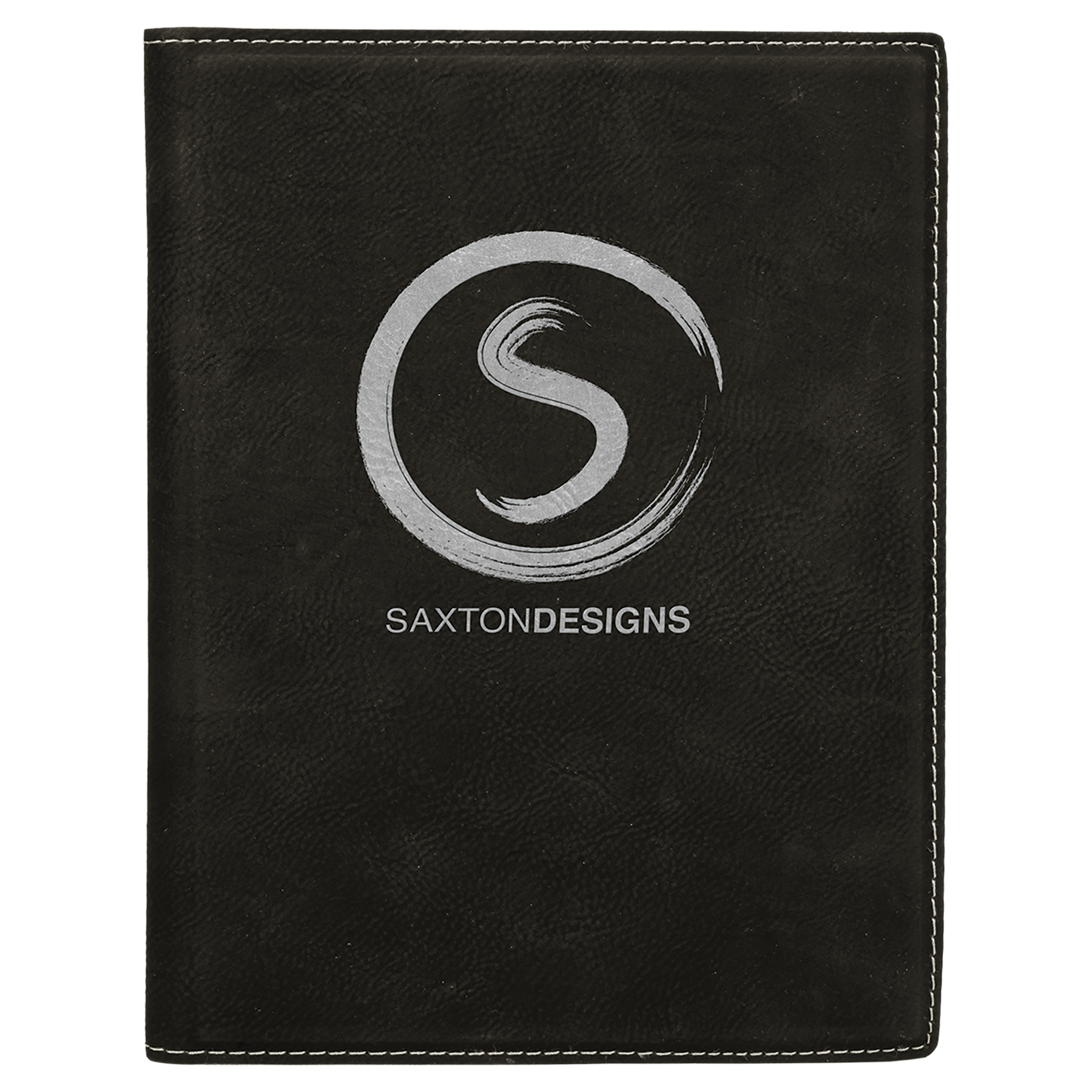 7" x 9" Black/Silver Leatherette Small Portfolio – item GFT613 image 2