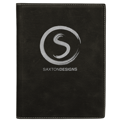 7" x 9" Black/Silver Leatherette Small Portfolio – item GFT613 image 2