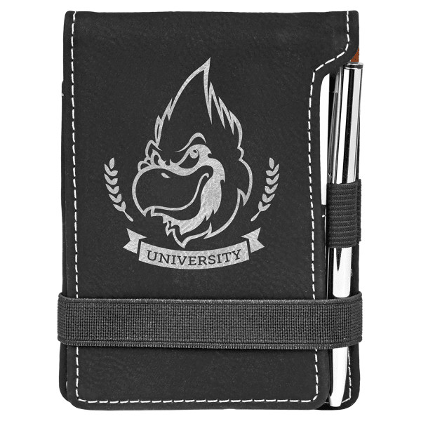 3.25" x 4.75" Black/Silver Leatherette Mini Notepad – item GFT614 image 5