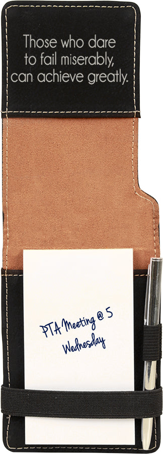 3.25" x 4.75" Black/Silver Leatherette Mini Notepad – item GFT614 image 2