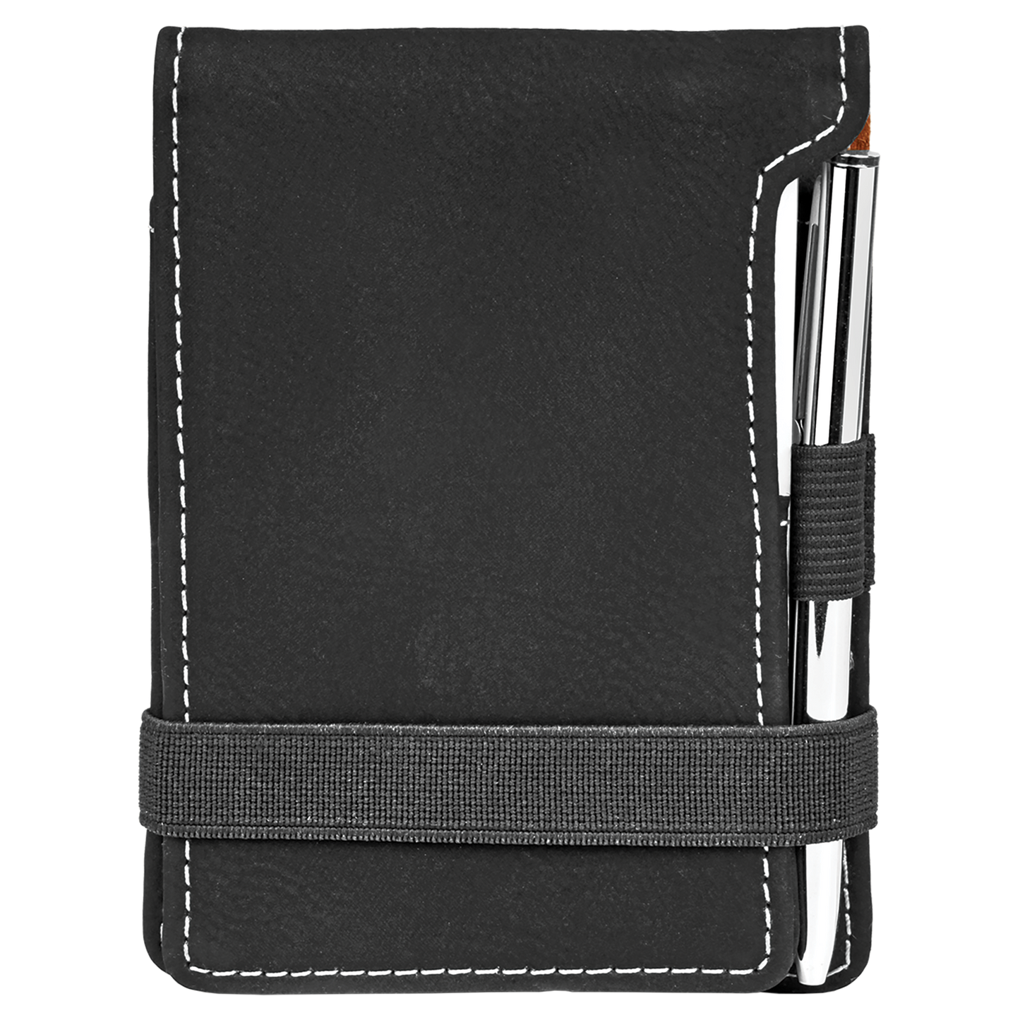 3.25" x 4.75" Black/Silver Leatherette Mini Notepad – item GFT614 image 4