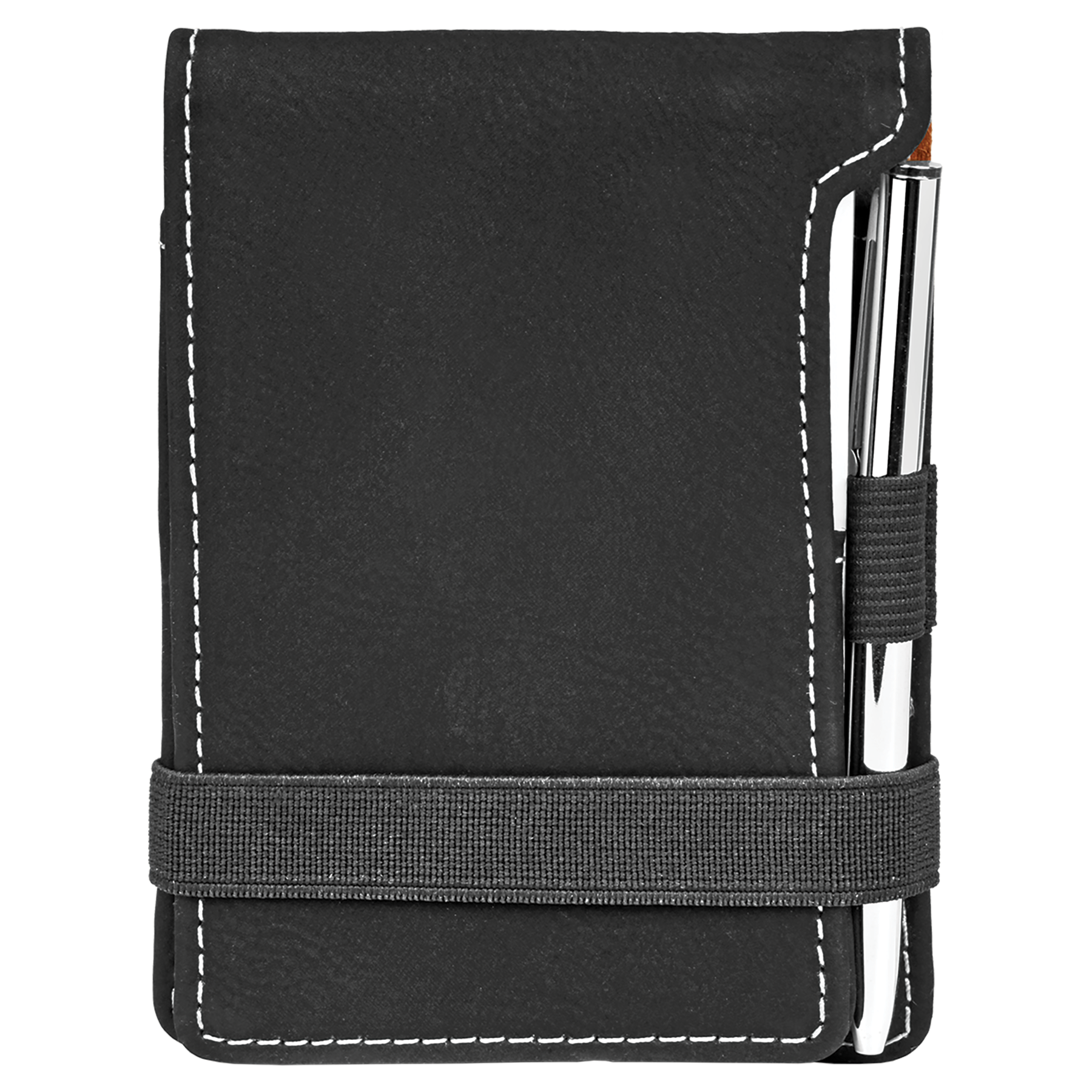 3.25" x 4.75" Black/Silver Leatherette Mini Notepad – item GFT614 image 4