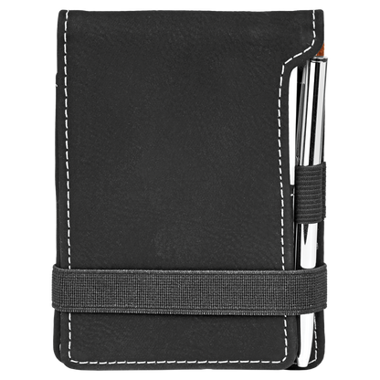 3.25" x 4.75" Black/Silver Leatherette Mini Notepad – item GFT614 image 4