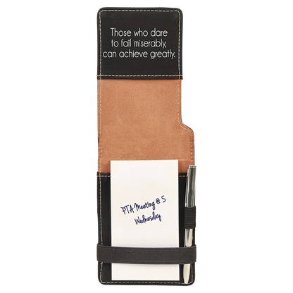 3.25" x 4.75" Black/Silver Leatherette Mini Notepad – item GFT614 image 3