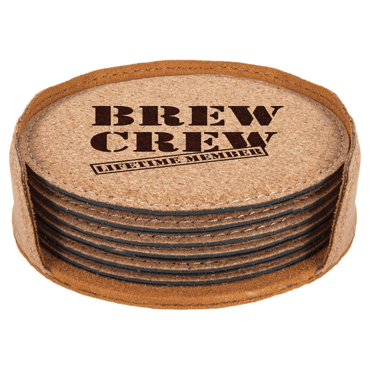 4" Round Cork 6-Coaster Set – item GFT622