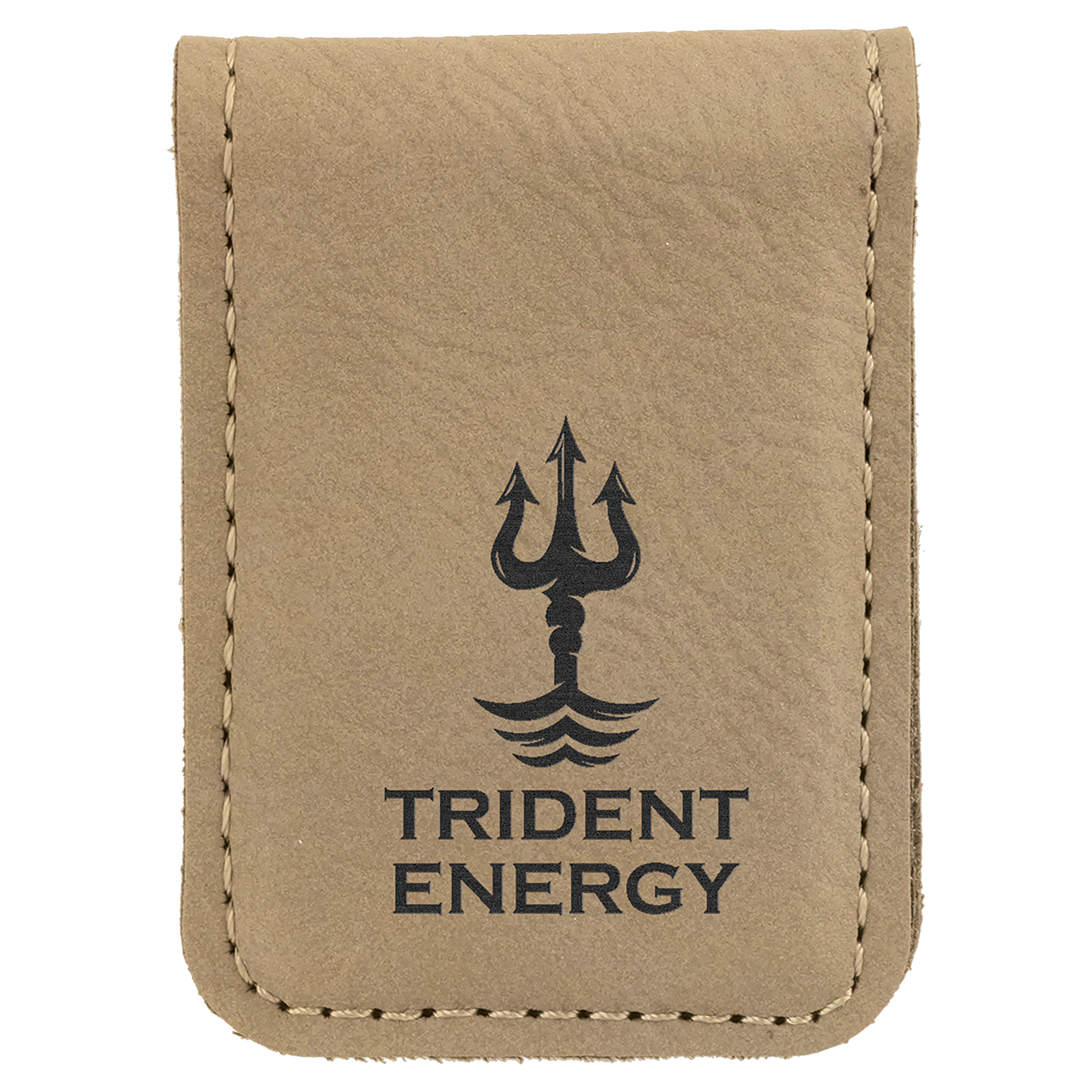 1.75" x 2.5" Light Brown Leatherette Money Clip – item GFT661