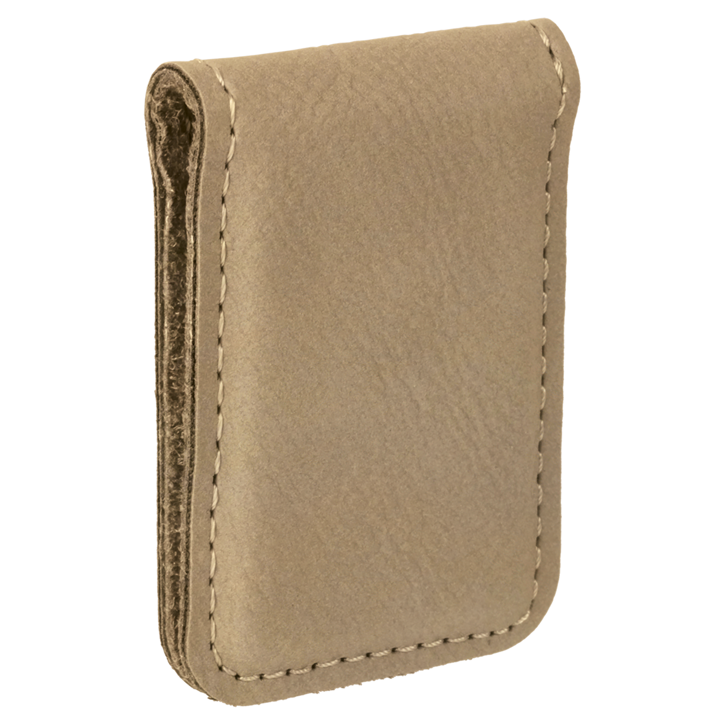 1.75" x 2.5" Light Brown Leatherette Money Clip – item GFT661 image 5