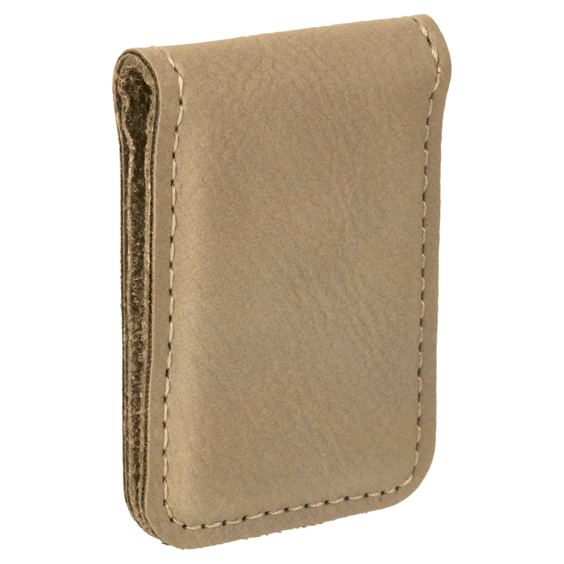 1.75" x 2.5" Light Brown Leatherette Money Clip – item GFT661 image 5
