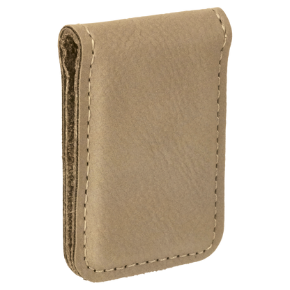 1.75" x 2.5" Light Brown Leatherette Money Clip – item GFT661 image 5