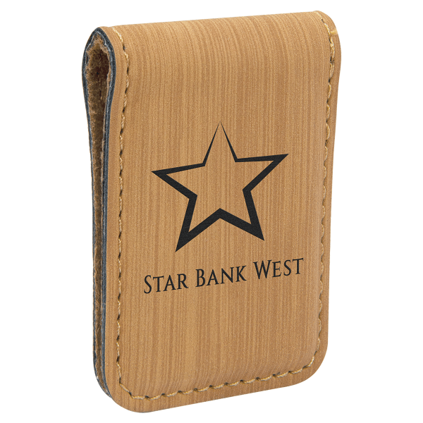 1.75" x 2.5" Bamboo Leatherette Money Clip – item GFT667 image 6