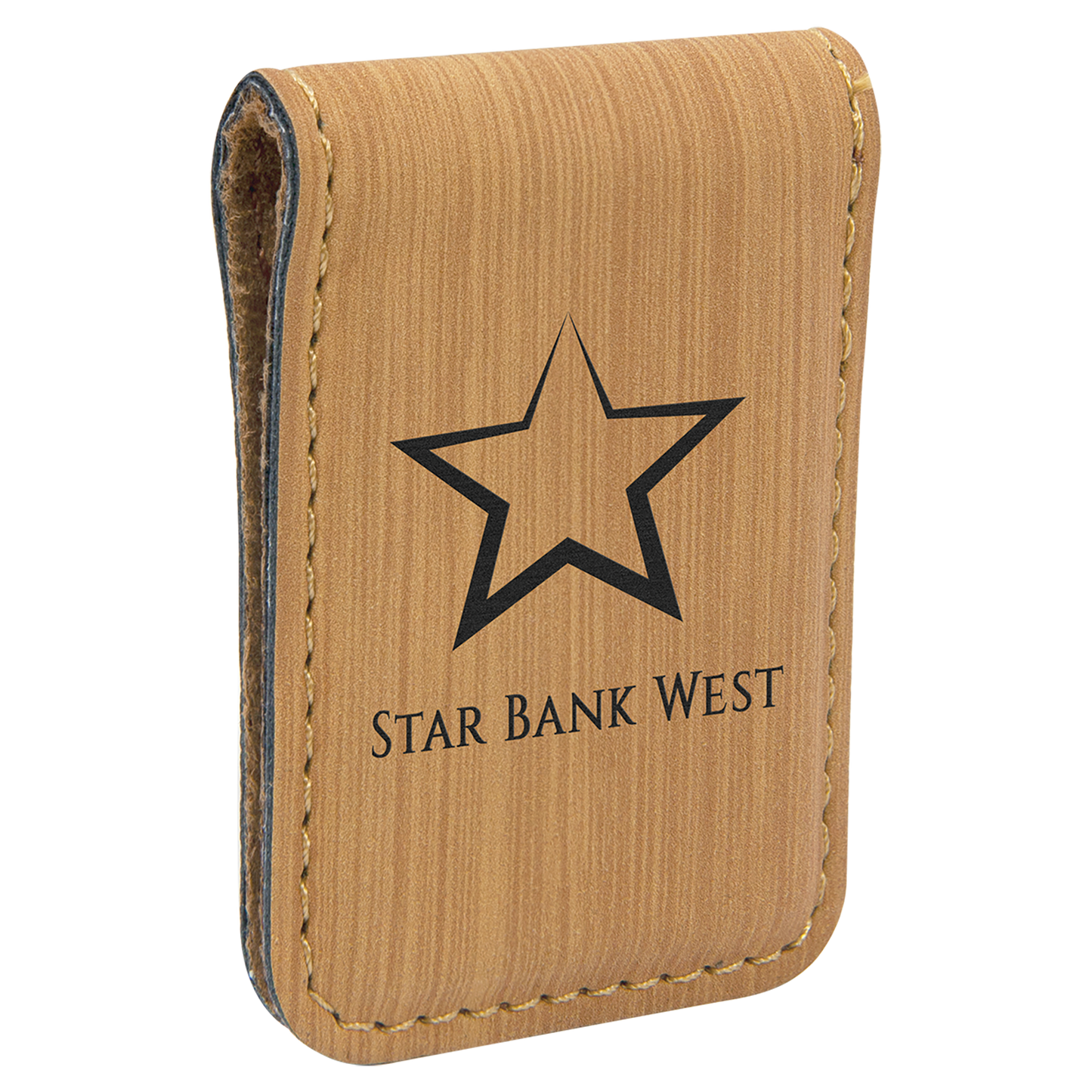 1.75" x 2.5" Bamboo Leatherette Money Clip – item GFT667 image 3
