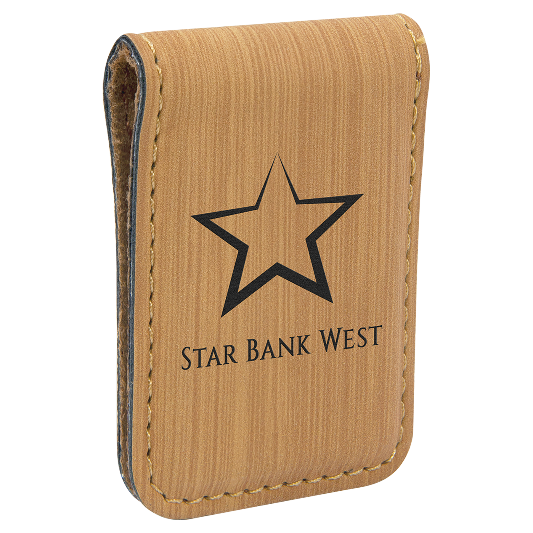 1.75" x 2.5" Bamboo Leatherette Money Clip – item GFT667 image 3