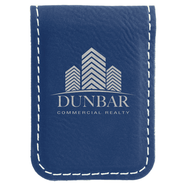 1.75" x 2.5" Blue/Silver Leatherette Money Clip – item GFT668 image 6