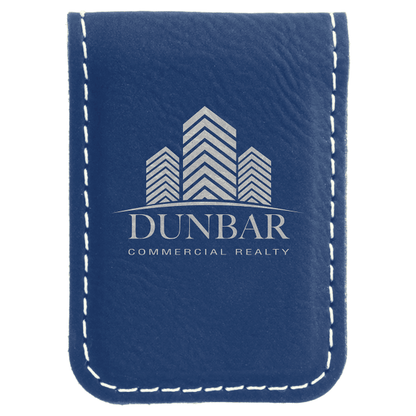 1.75" x 2.5" Blue/Silver Leatherette Money Clip – item GFT668 image 6