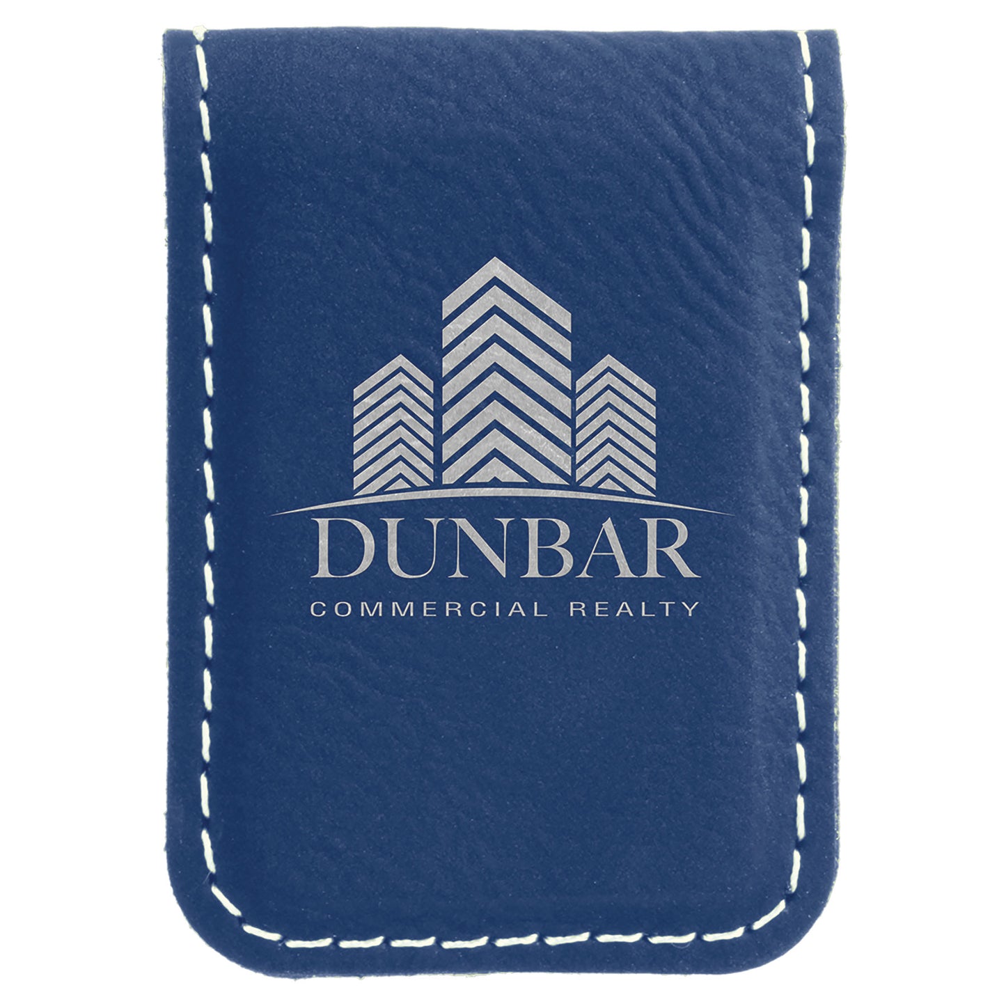1.75" x 2.5" Blue/Silver Leatherette Money Clip – item GFT668 image 2