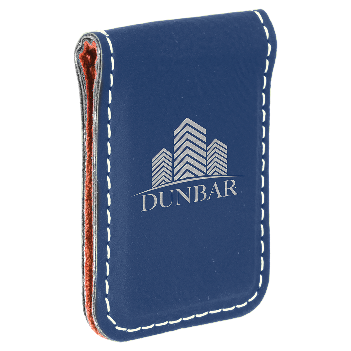 1.75" x 2.5" Blue/Silver Leatherette Money Clip – item GFT668 image 3