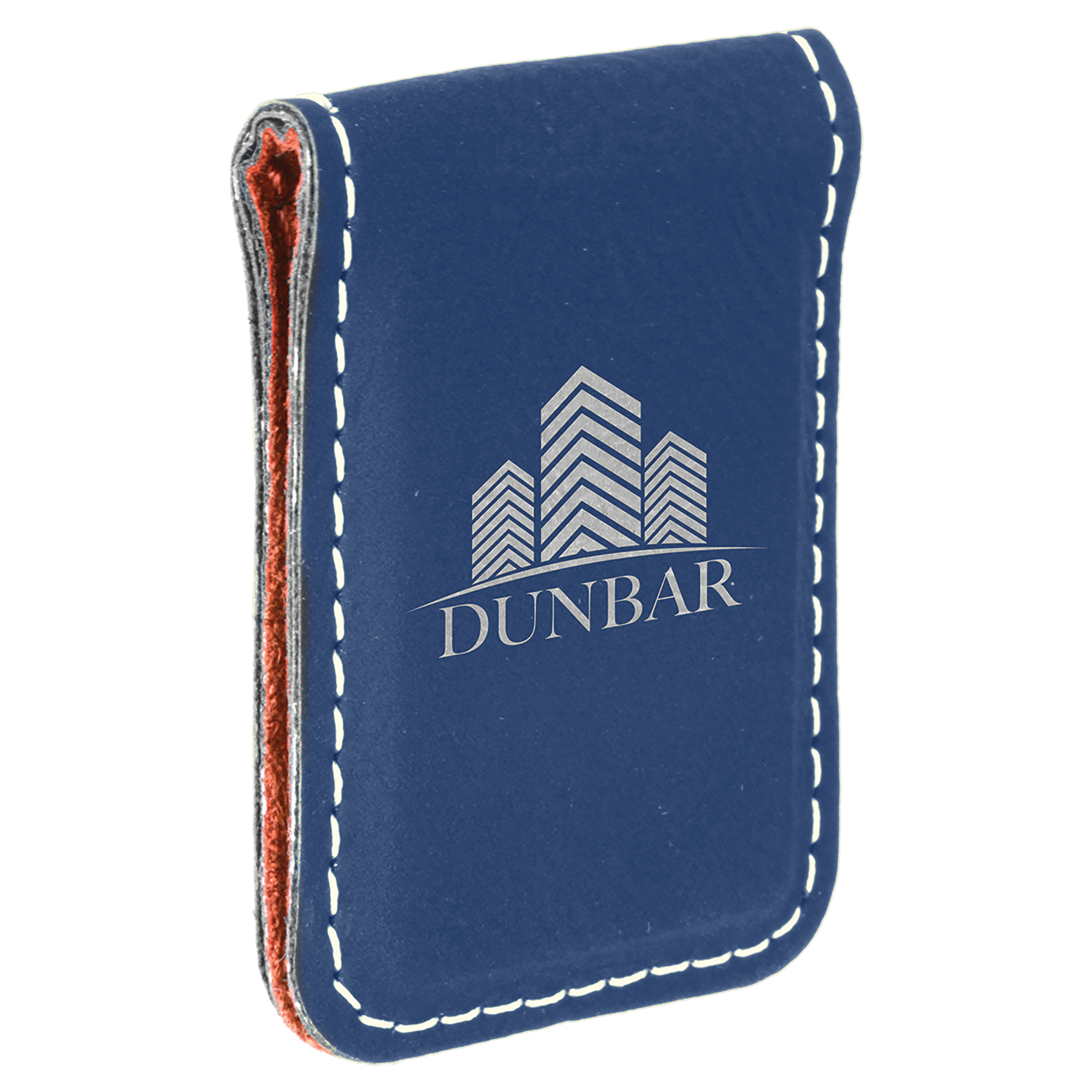 1.75" x 2.5" Blue/Silver Leatherette Money Clip – item GFT668 image 3