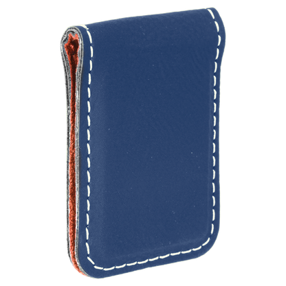 1.75" x 2.5" Blue/Silver Leatherette Money Clip – item GFT668 image 5